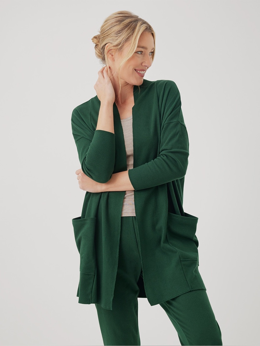 ‼️EUC: Pact Organic Green Airplane Cardigan Sweater - M/L